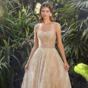 NEW LONG BALL GOWN EMBROIDERED SEQUIN SLEEVELESS OFF THE SHOULDER DRESS